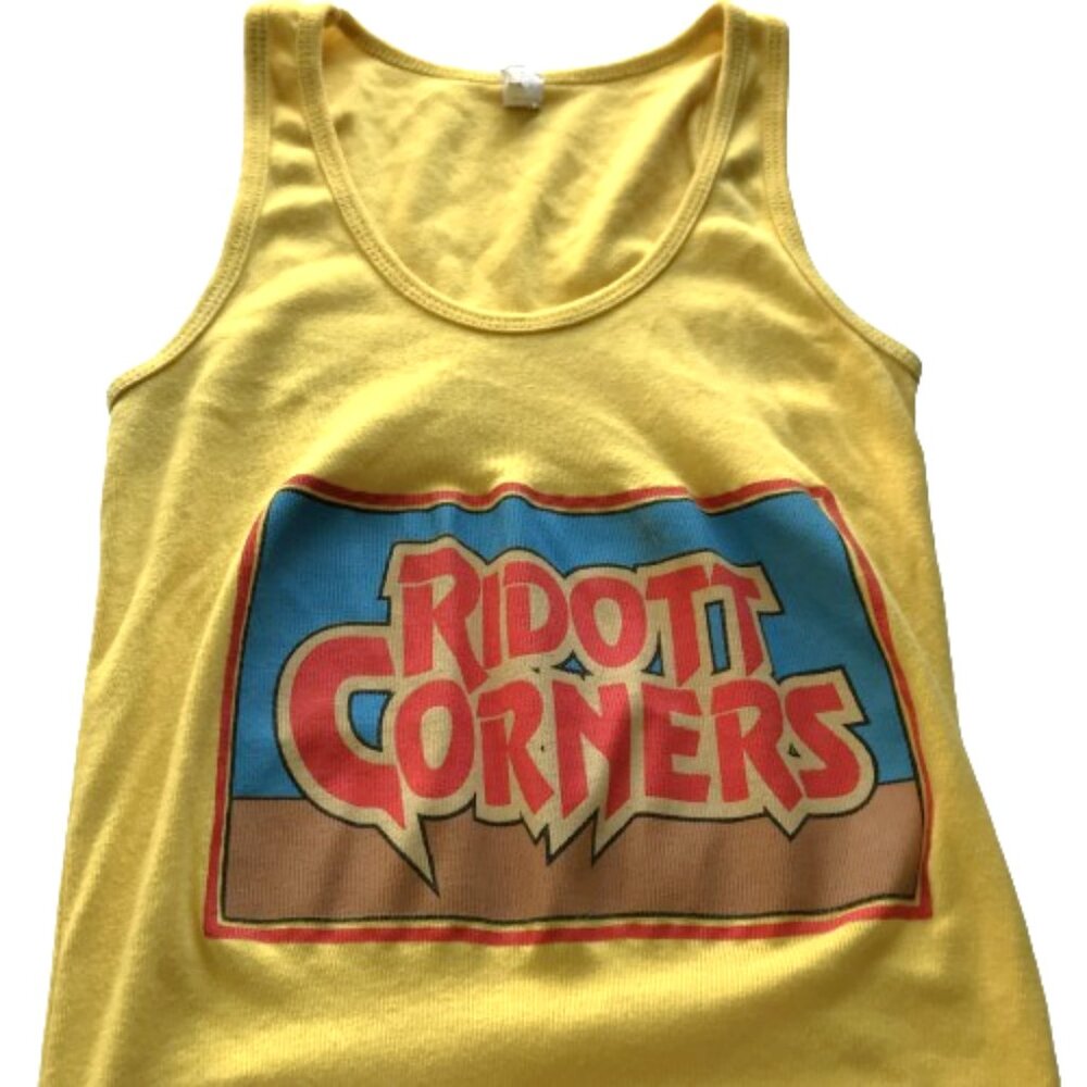 enzo Ridott Corners Bar Ribbed Tank Top Yellow Women S